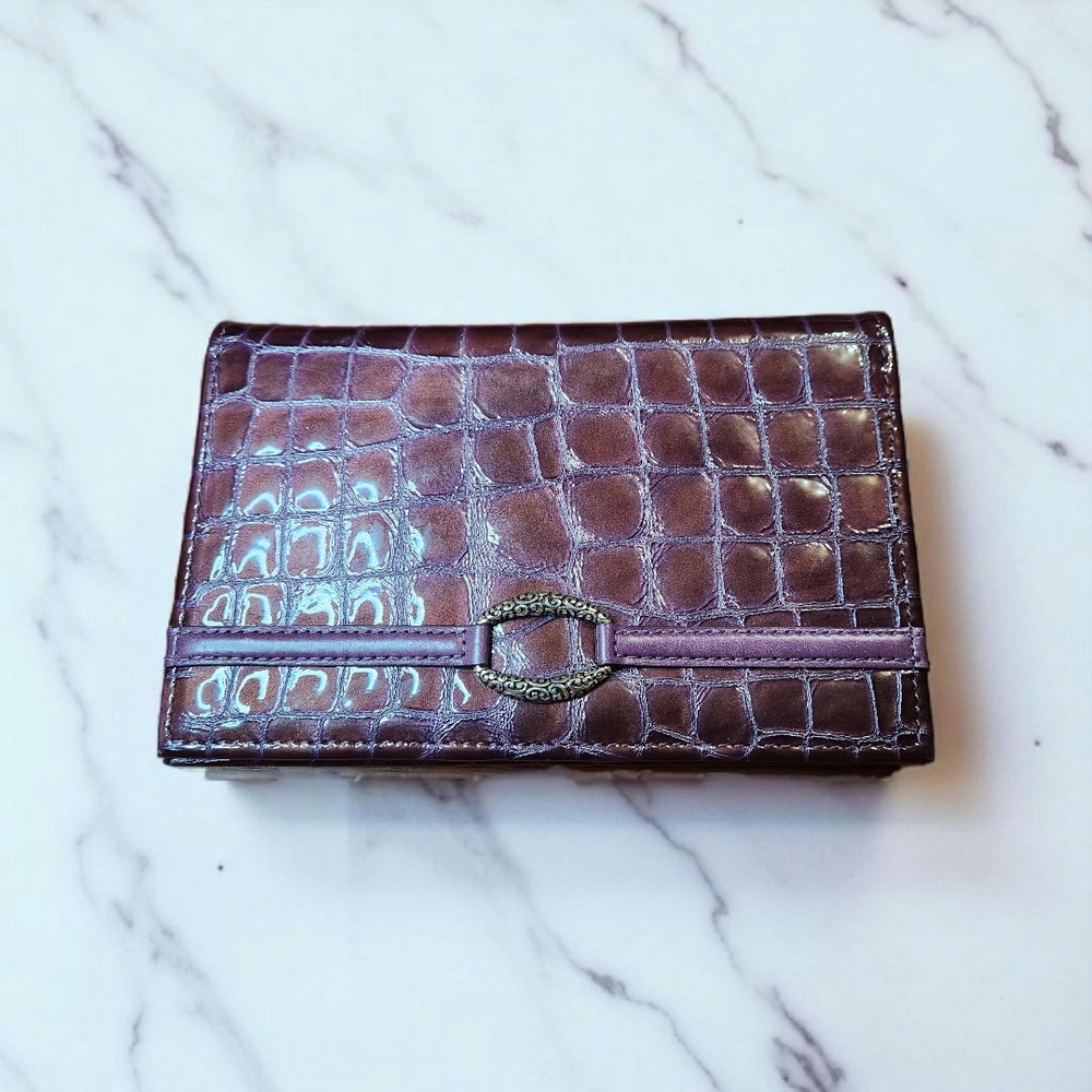 **Brighton Jetson Grape/Lavender Cher Croc Embossed Patent